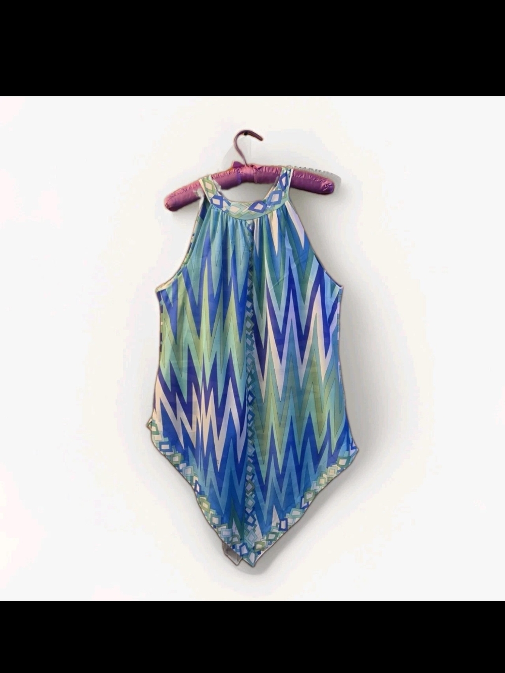 Emilio Pucci Vtg 60s Handkerchief-hem Tunic Top Mini Dress Sz M OP ART